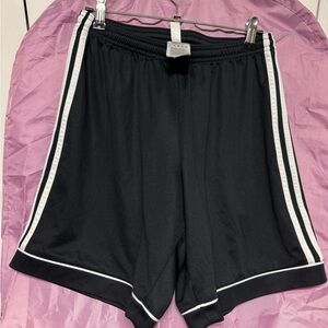 adidas Black Athletic Shorts with White Accents